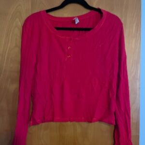 ZYIA Vibrant Red Buttoned Top